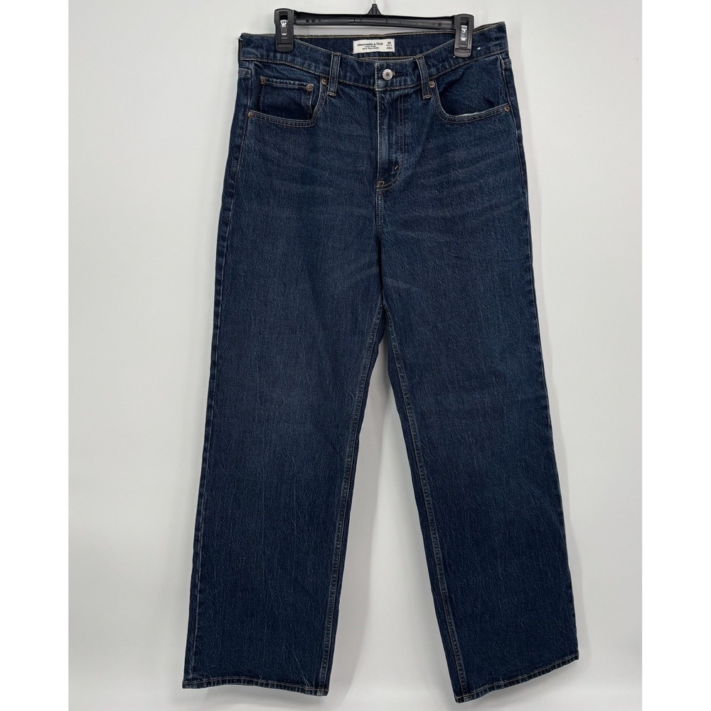 Abercrombie & Fitch High Rise 90s Relaxed Jeans Women's Size 30 Dark Wash Denim